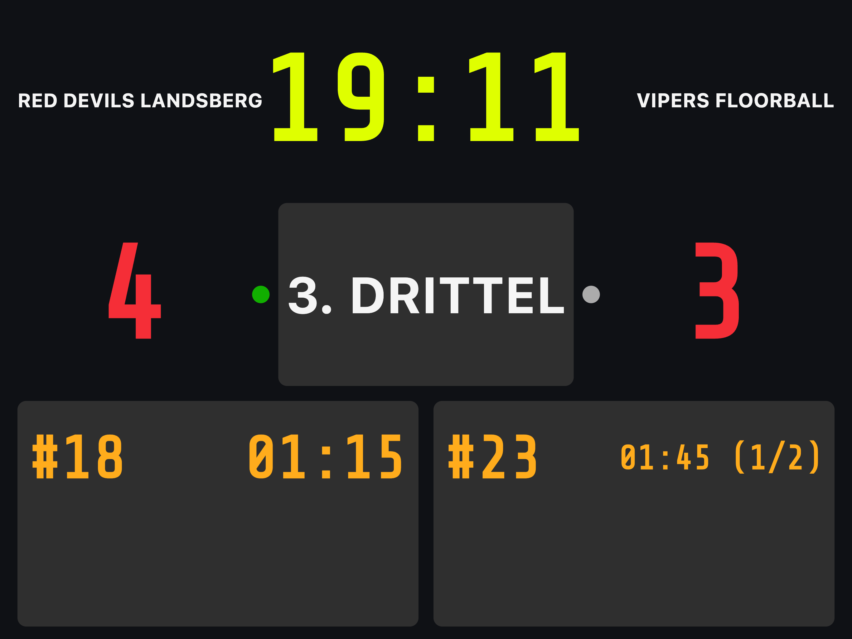 Floorball Clock Android Tablet Scoreboard